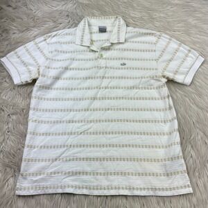 Vintage 00's Nike Women's XL White Green Jacquard Short Sleeve Polo Shirt
